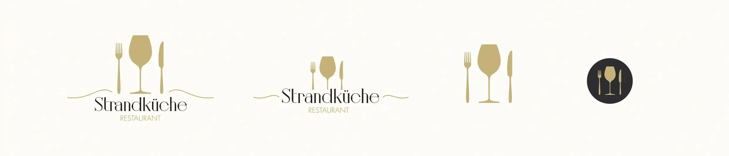 Ansicht der verschiedenen Logovarianten Strandküche